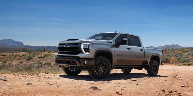 2026 Chevrolet Silverado 2500HD Z71 parked off-road in desert landscape
